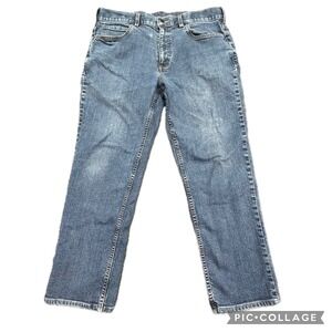 40 Grit by Duluth Mens Blue Denim Jeans, Size 36x26, Comfort Fit, Casual Pants‎